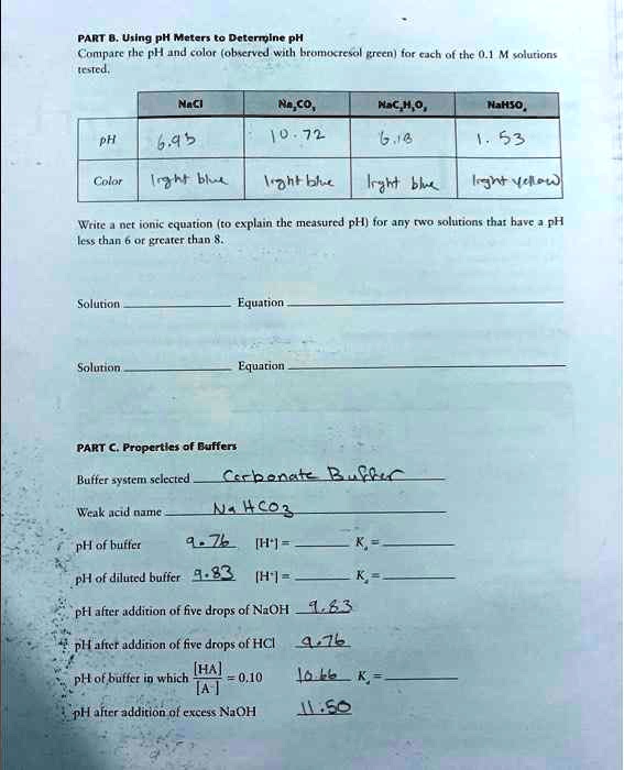 SOLVED Please find the solution and equations and calculate the Ka and