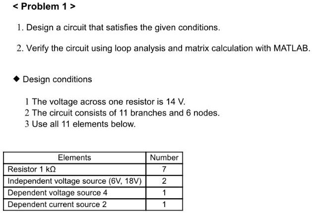 draw design circuit 1.Design a circuit that satisfies the given ... Circuit Diagram
