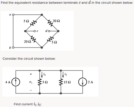 Solved Find The Equivalent Resistance Between Terminals C And D In The Circuit Shown Below