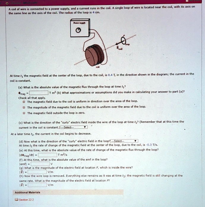 SOLVED: connected t0 powtt suppy; current runs in the coil: sngk the ...