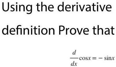 how to prove derivative of sinx