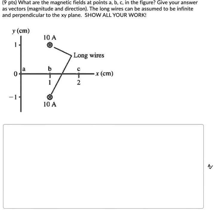 SOLVED: What are the magnetic fields at points a, b, and C in the ...