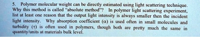 light scattering method for molecular weight determination of polymer