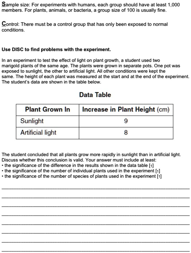 SOLVED Interactive reading scientific method Sample size For