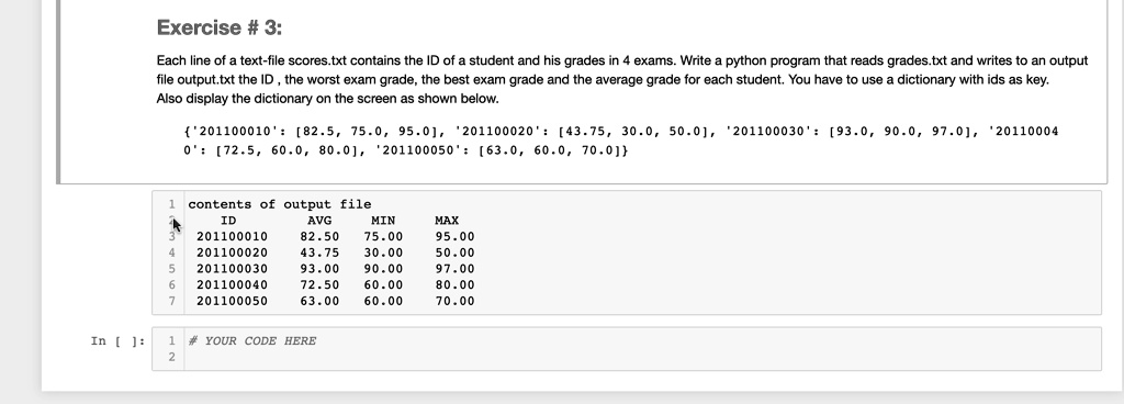 SOLVED: Exercise #3: Each line of the text file 