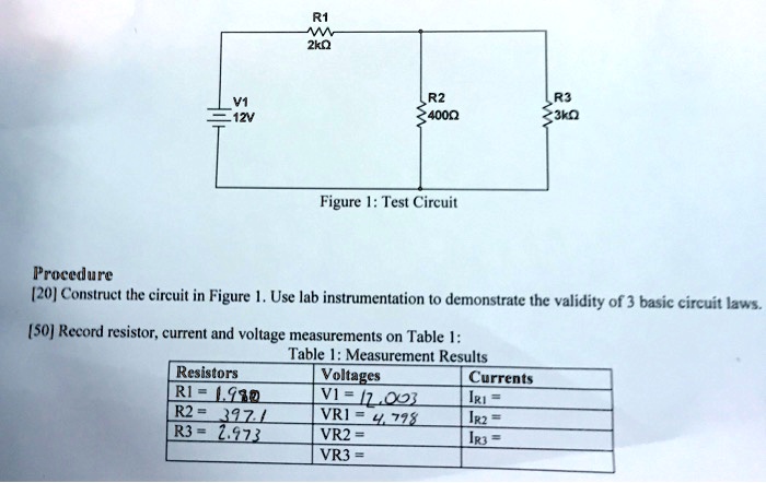 Testing Electrical Circuts R1 R2 V1 12V R1 2?? R2 400? R3 3?? Figure 1: Test...
