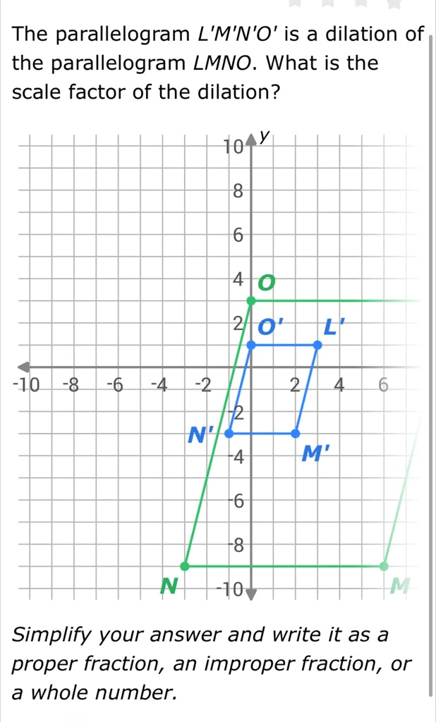 what is the scale factor of the dilation lmno