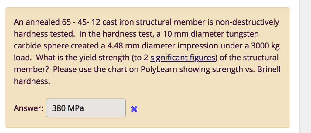 an annealed 65 45 12 cast iron structural member is non destructively ...