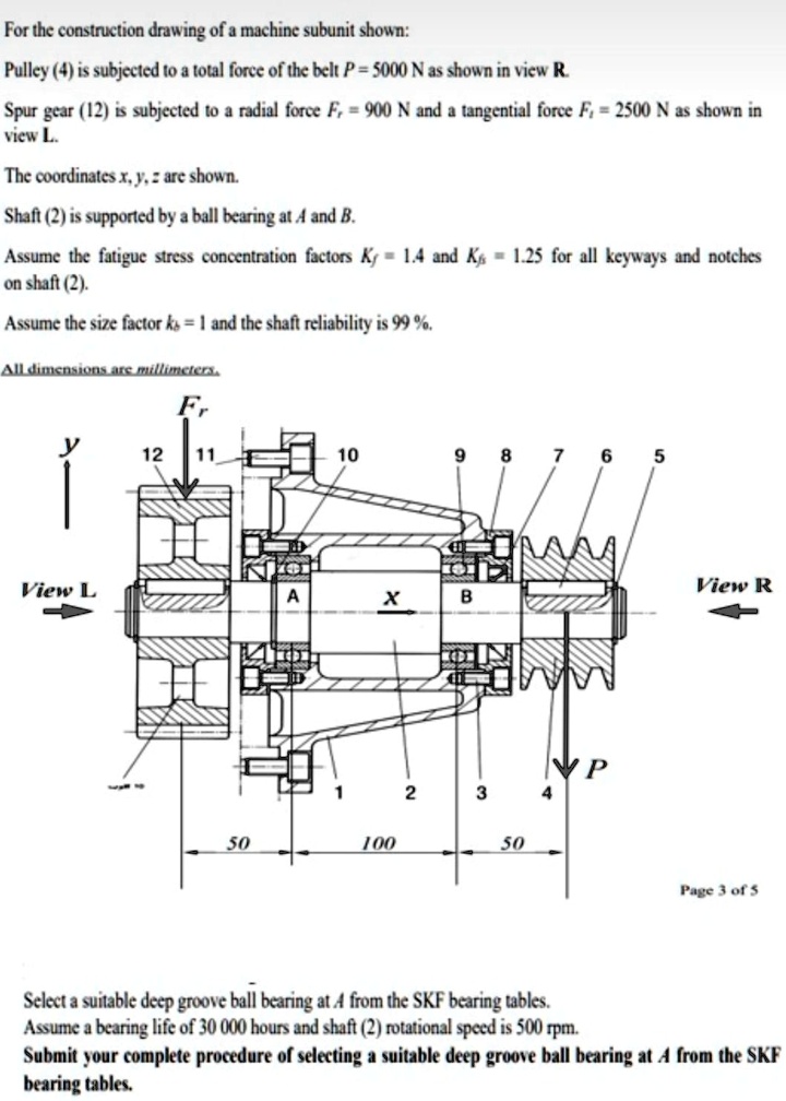 SOLVED For the construction drawing of a machine subunit shown Pulley