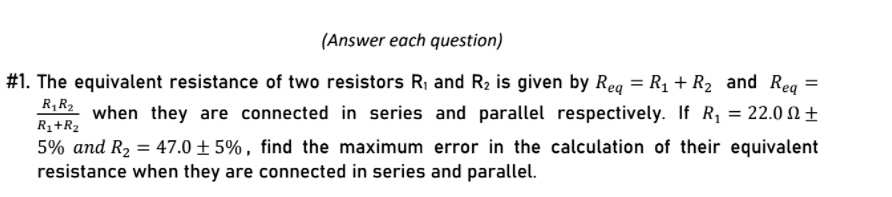 Socket R1 R2 Calculation SOLVED: The equivalent resistance of two resistors R1 and R2 is given ...