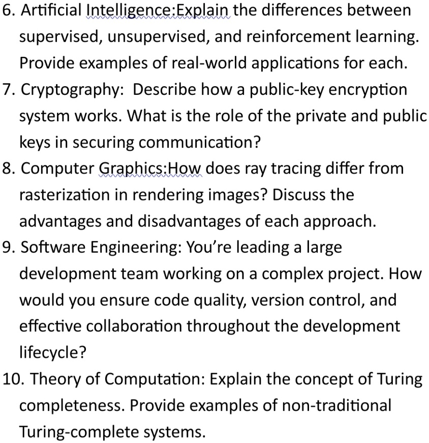 SOLVED: 6. Artificial Intelligence: Explain the differences between ...