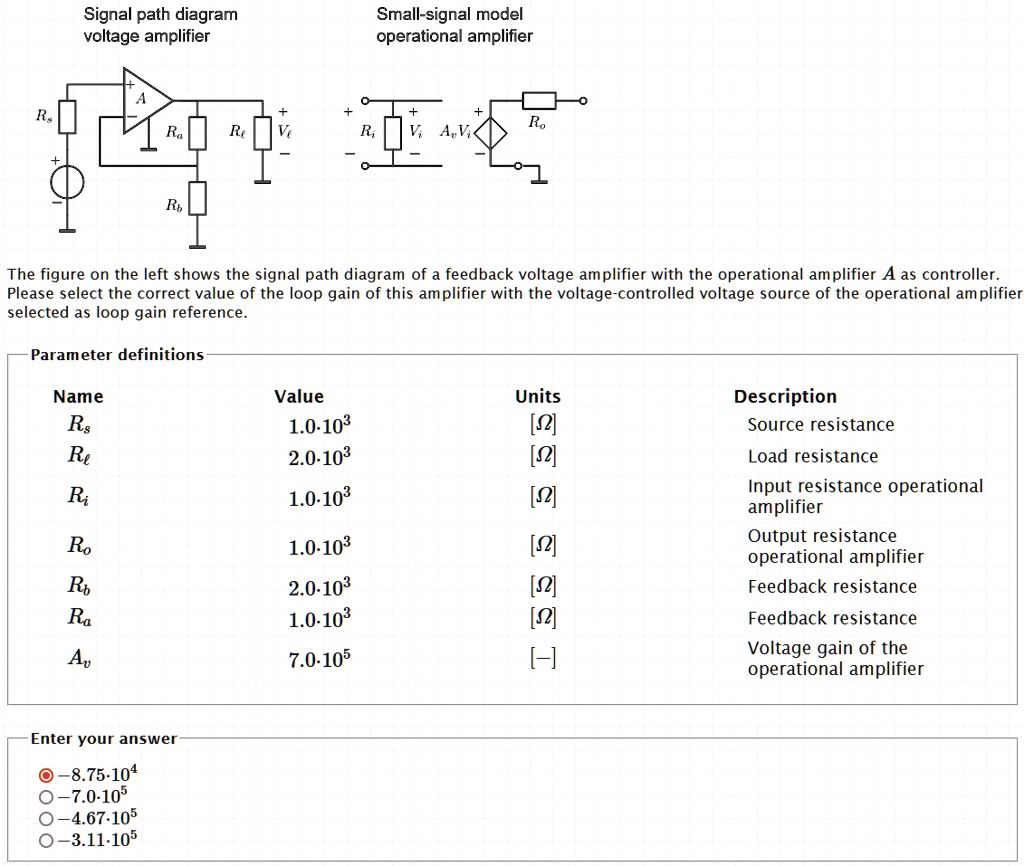 SOLVED Signal path diagram voltage amplifier Smallsignal model