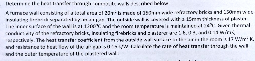 SOLVED: Determine the heat transfer through composite walls described ...