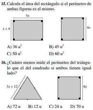 SOLVED: ¿Como Se hace? Doy 29 puntos 15.Calcula área del rectángulo si ...