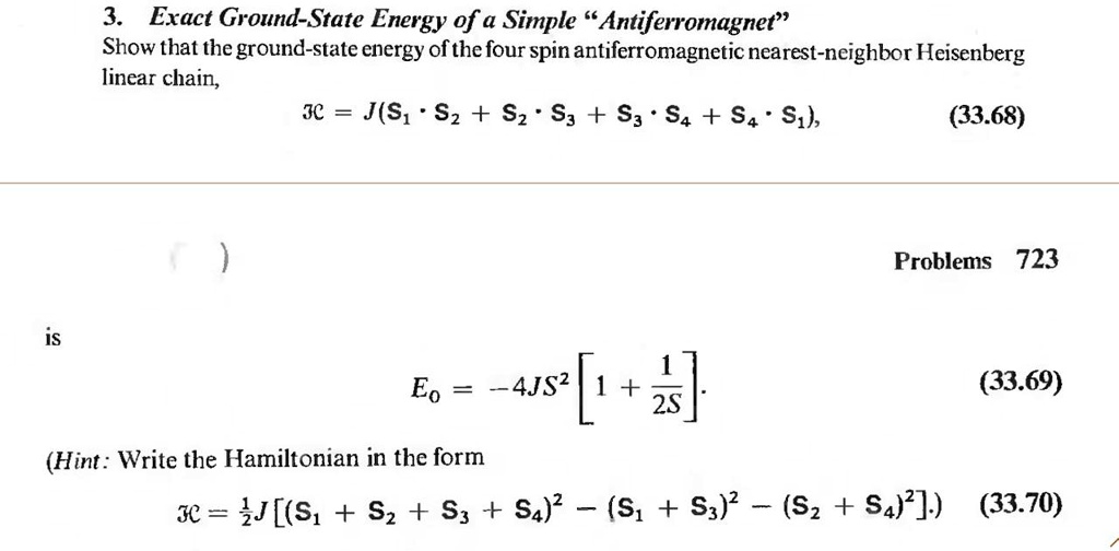 SOLVED: Exact Ground-State Energy of a Simple 