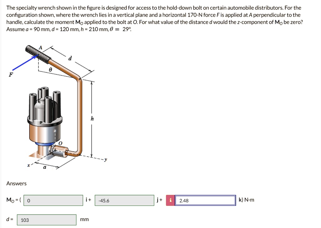 SOLVED: The specialty wrench shown in the figure is designed for access ...