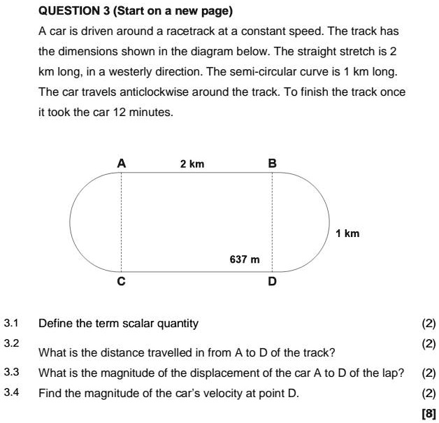 SOLVED: QUESTION 3(Start on a new page) A car is driven around a ...