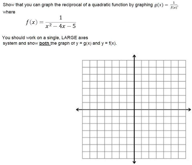 SOLVED Show that you can graph the reciprocal of a quadratic function