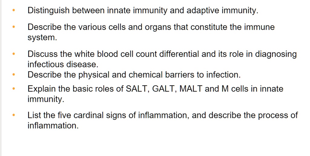 SOLVED: Distinguish between innate immunity and adaptive immunity ...