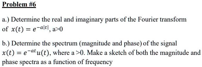 problem 6 a determine the real and imaginary parts of the fourier ...