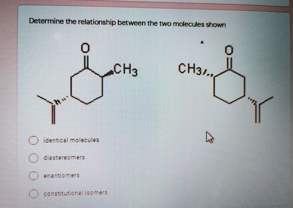 Solved Determine The Relationship Between The Two Molecules Shown 2 Ddente I Molequleg 7506