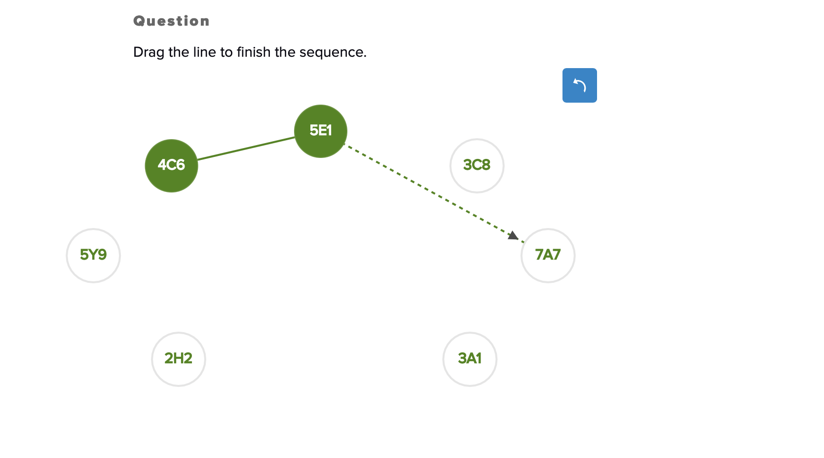 SOLVED: Question Drag the line to finish the sequence. 2 H 2 3A1