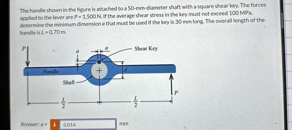 [GET ANSWER] the handle shown in the figure is attached to a 50 mm ...