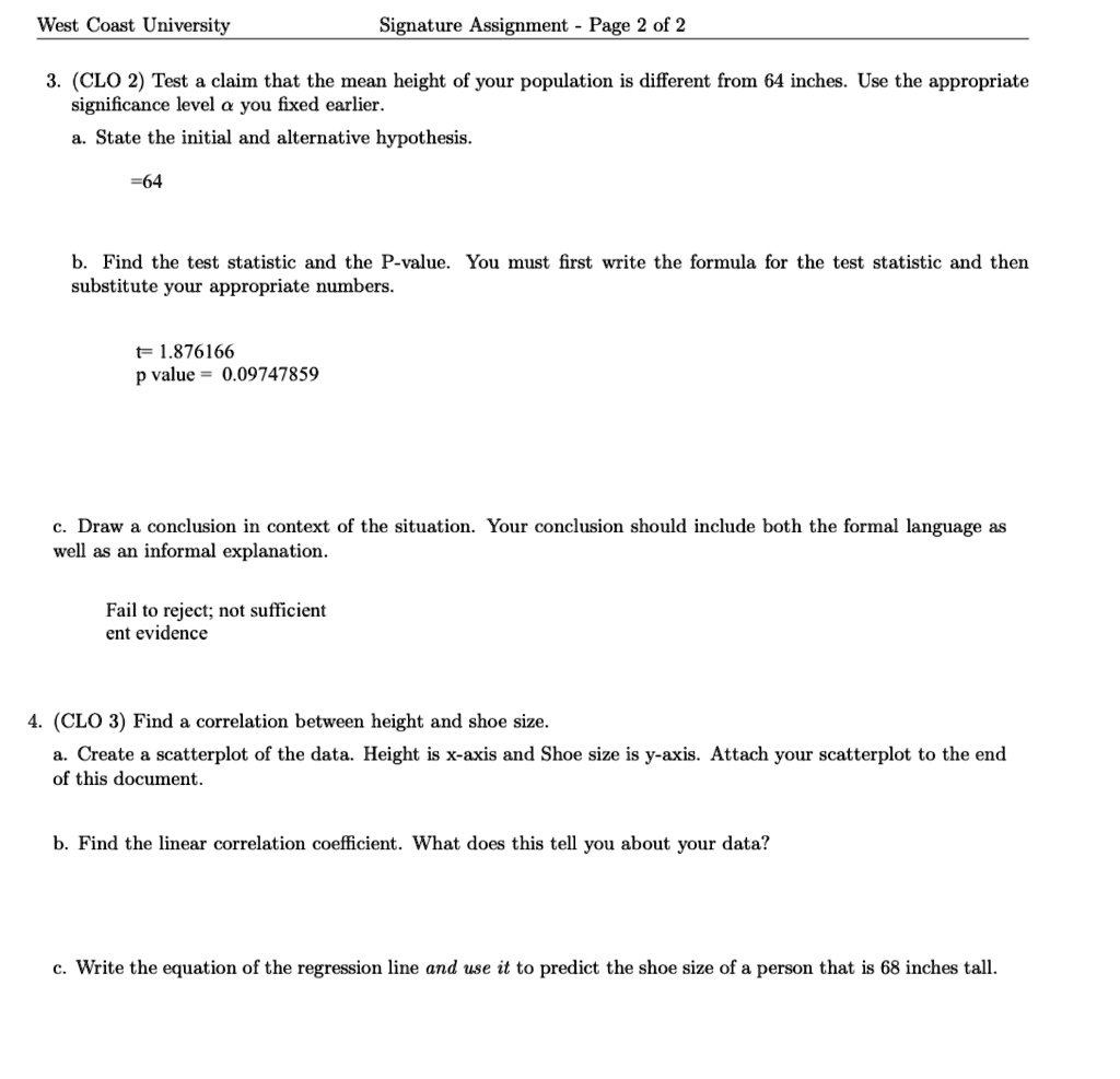 SOLVED West Coast University Signature Assignment Page 2 of 2 3. (CLO