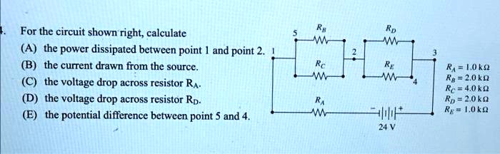 SOLVED: For the circuit shown right, calculate the power dissipated ...