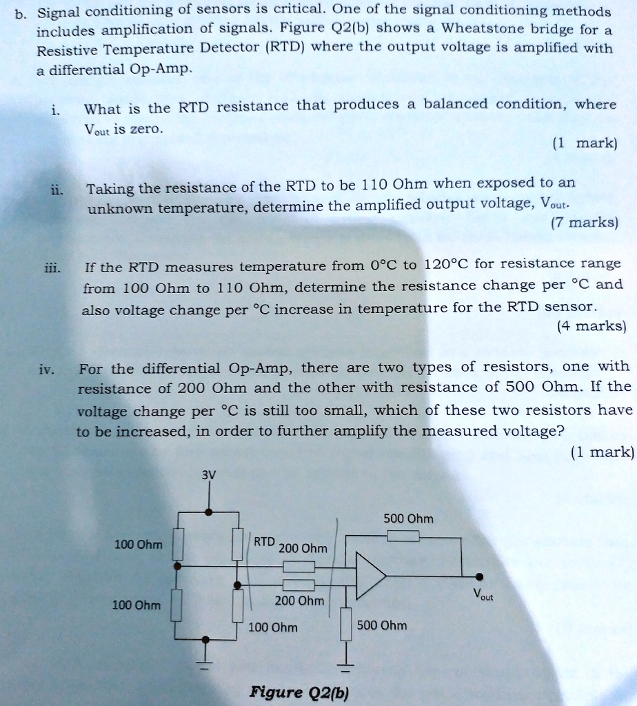 a differential op amp i what is the rtd resistance that produces a
