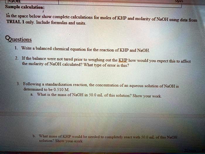 SOLVED: EA Sample calculation; The space below shows complete ...