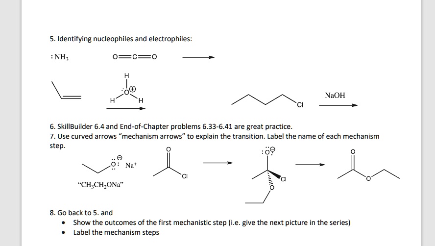 SOLVED: Identifying Nucleophiles And Electrophiles: NH3 NaOH Skill ...