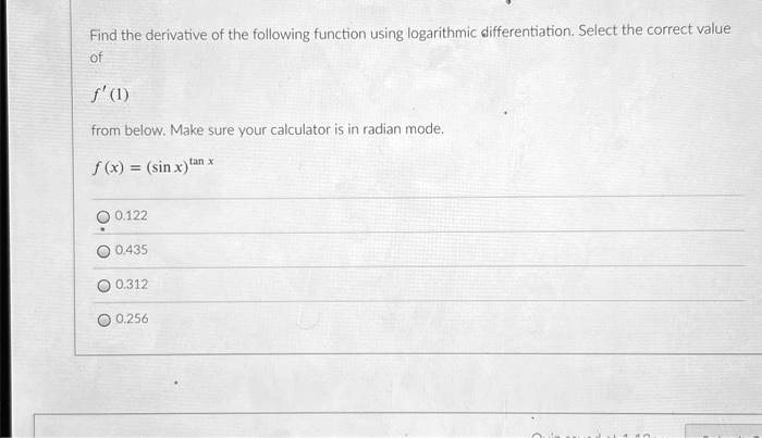 Logarithmic differentiation online calculator