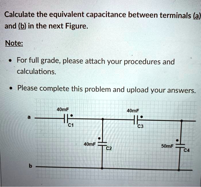 Capacitance Calculation Problems Calculate the equivalent capacitance between terminals (a) and (b) in ...