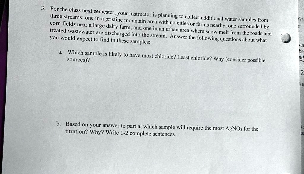 SOLVED For the class next three streamss . ene semestest your in