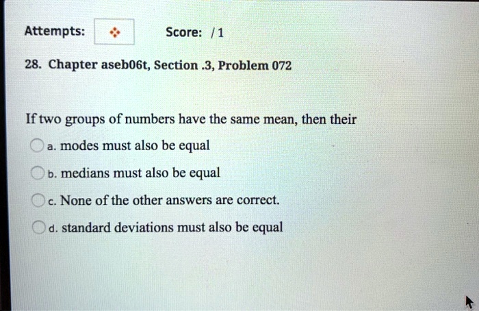 If Two Groups Of Numbers Have The Same Mean