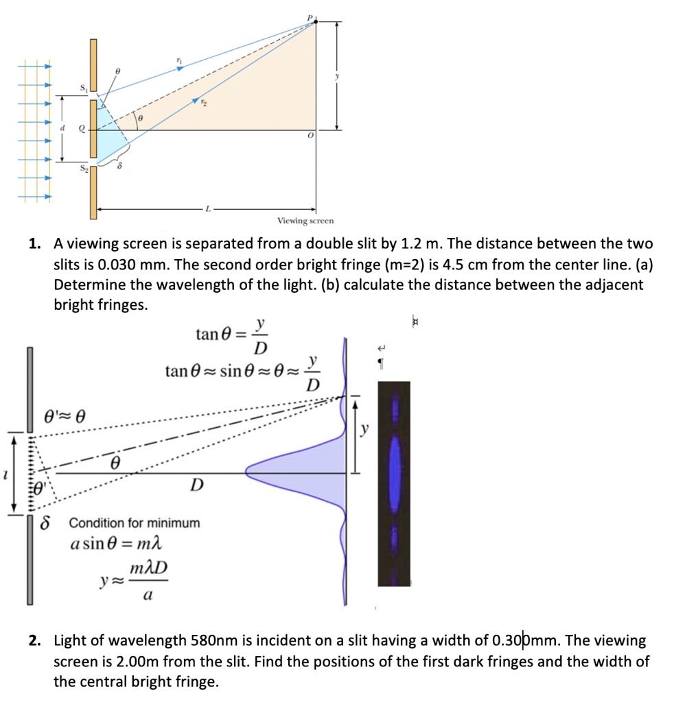 SOLVED Viewing Ceaa 1. viewing screen is separated from a double slit