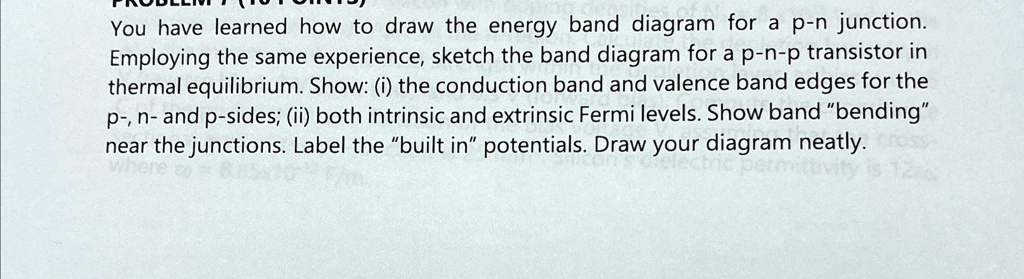 you have learned how to draw the energy band diagram for a p n junction ...