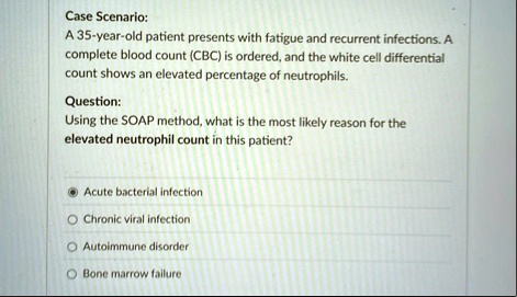 case scenario a 35 year old patient presents with fatigue and recurrent ...