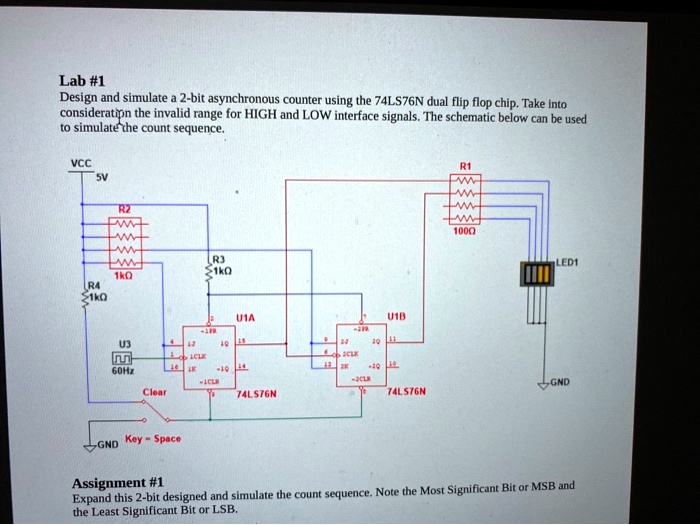 Lab #1: Design and simulate a 2-bit asynchronous counter using the ...