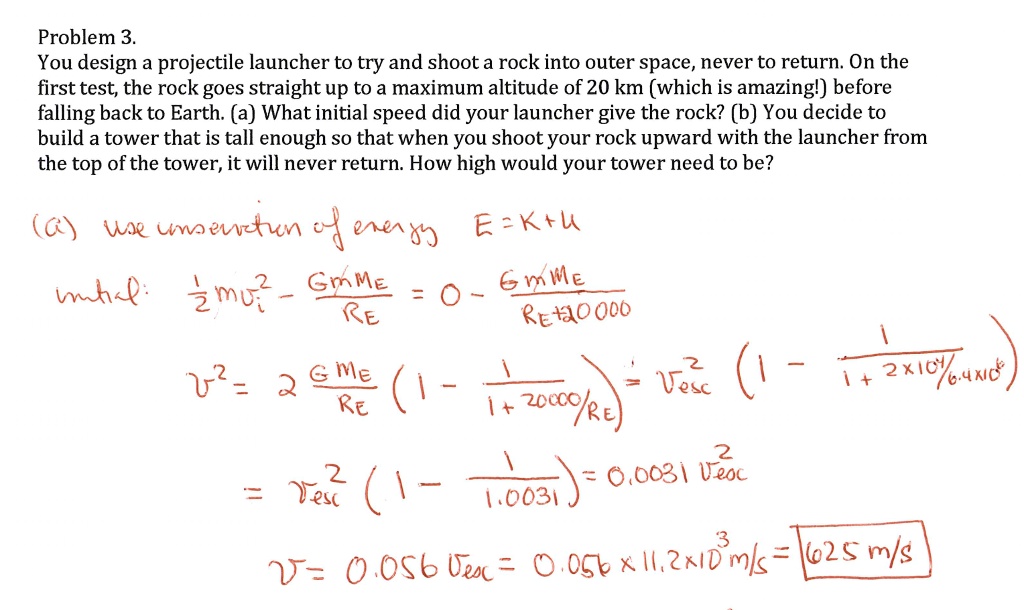 SOLVED:Problem 3. You design a projectile launcher to try and shoot a ...