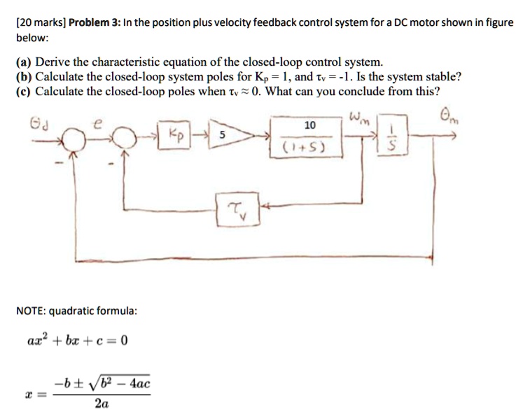 SOLVED Problem 3 In the position plus velocity feedback control