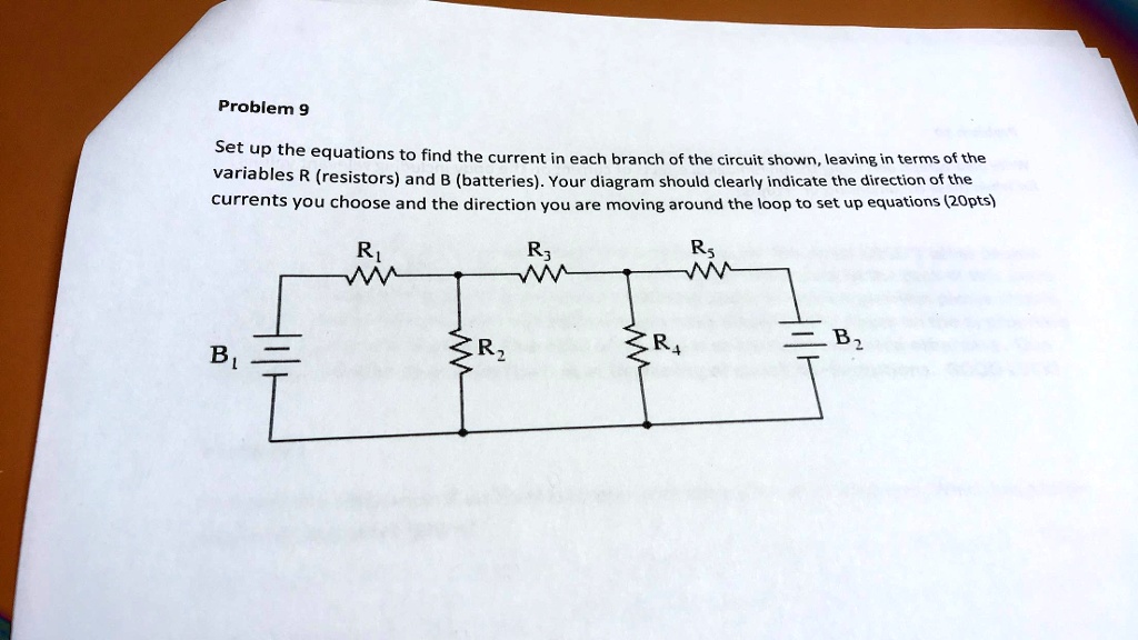 SOLVEDProblem 9 Set up the equations to find the current in each branch of the circuit shown