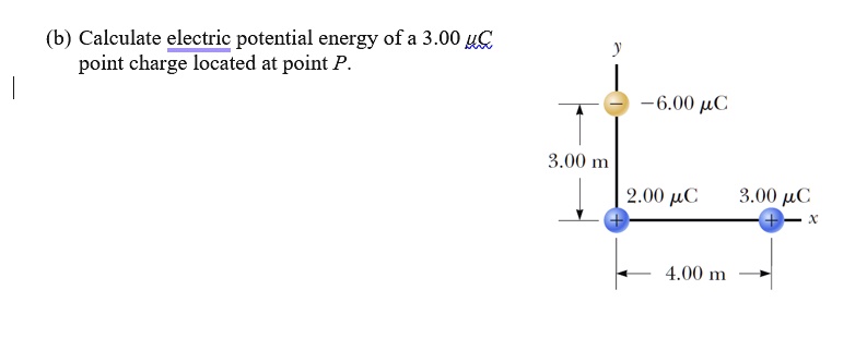 (b) Calculate electric potential energy of a 3.00 μ C point charge ...