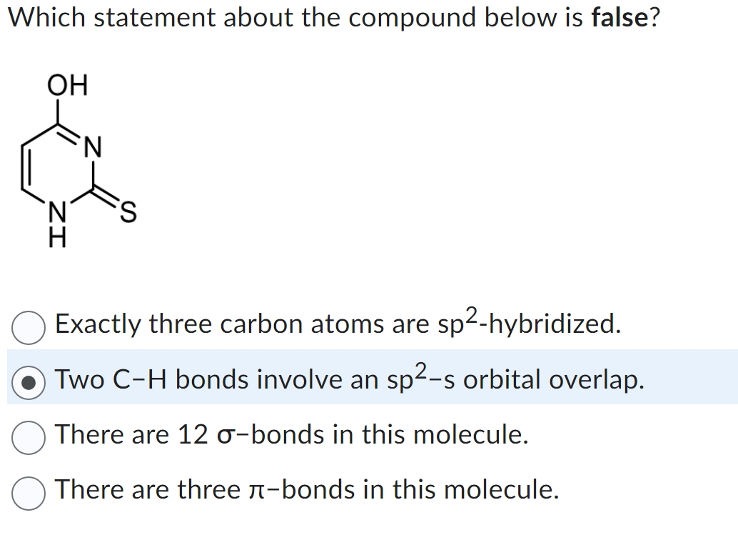 SOLVED Which statement about the compound below is false? Exactly