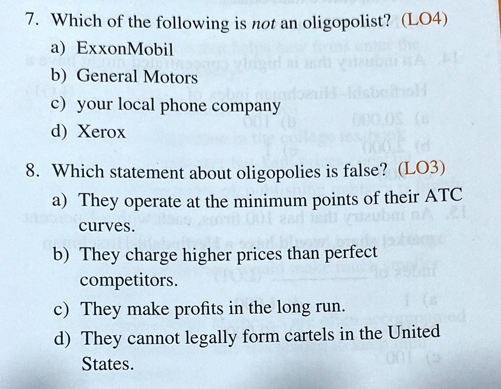 VIDEO solution: "7 Which of the following is not an oligopolist? (LO4