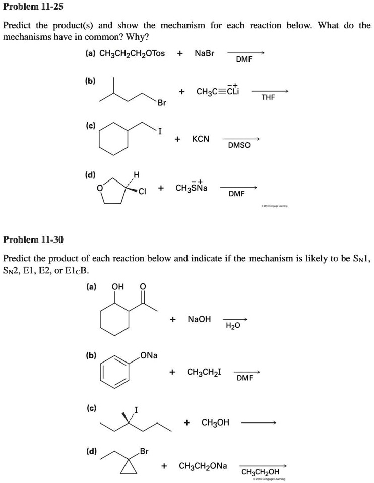 Problem 11-25: Predict the product(s) and show the mechanism for each ...