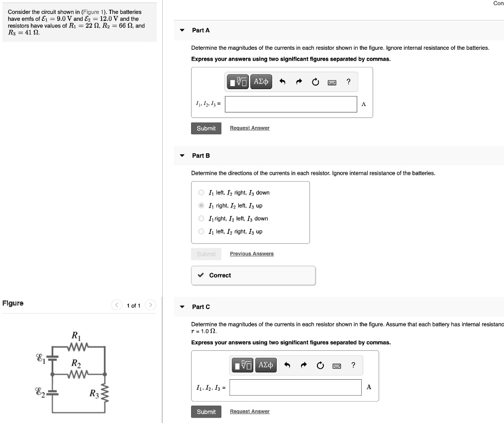 Consider the circuit shown in (Figure 1} The batterie… - SolvedLib