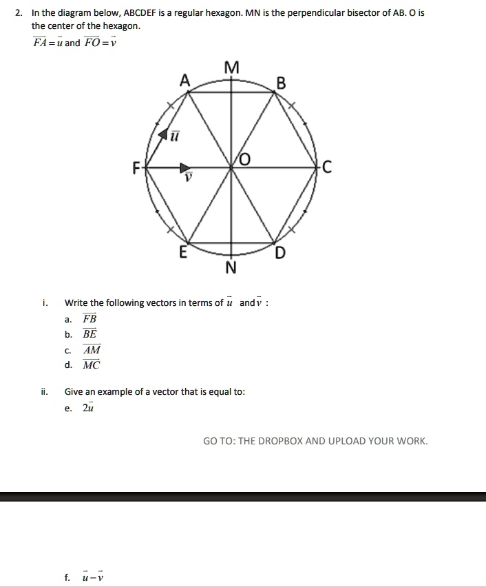 Solved In The Diagram Below Abcdef Is Regular Hexagon Mn Is The Perpendicular Bisector Of Ab