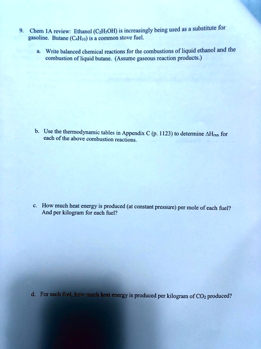 SOLVEDChem IA revicw Ethanol (CIOH) increasingly being used gasoline